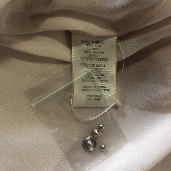 Rebecca Taylor Ballerina Light Pink Studded Silk Sleeveless Tank Size 12 - Picture 12 of 12